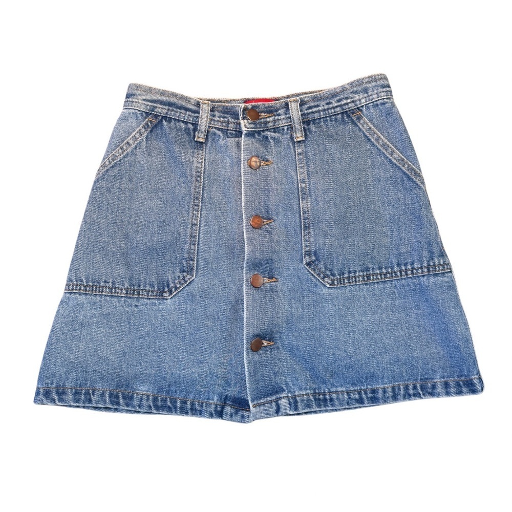 My Style Denim Button Down Mini Skirt